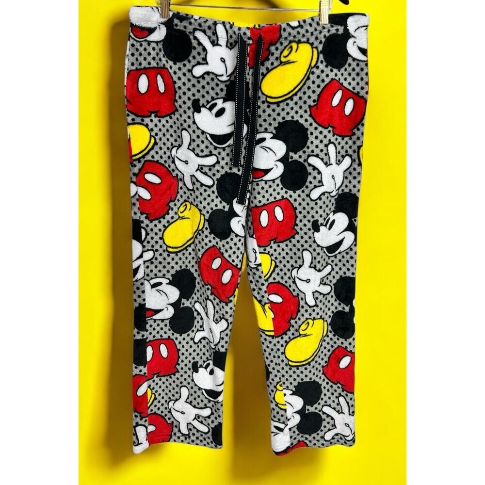 Disney Mickey Mouse Pajama Pants Sz XL 16-18 Soft Straight Leg Drawstring Waist